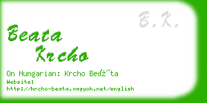 beata krcho business card